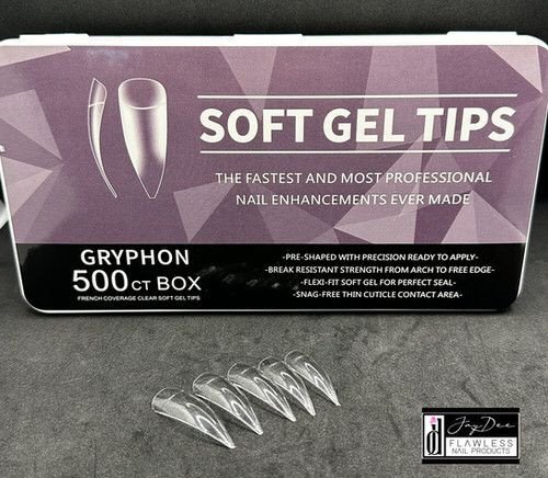 Soft Gel Tips Gryphon 500ct Box French Cvr Clear